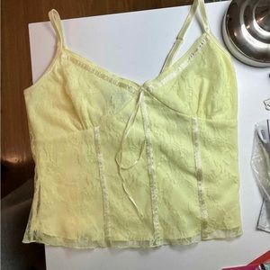 Yellow lace tank top
